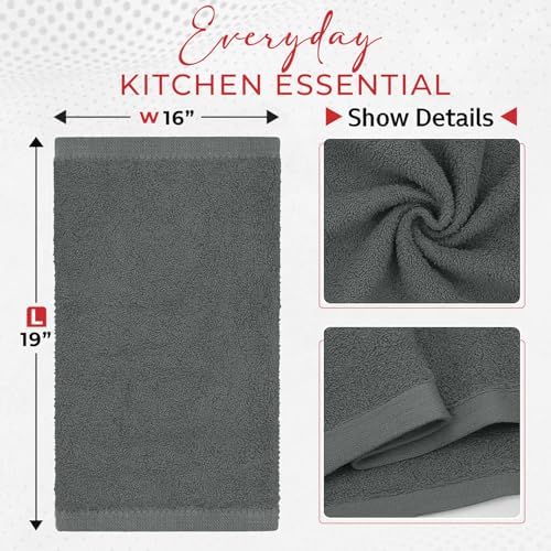 RIVERSIDE 12 Pack Kitchen Bar Mop Towels, 16x19 Inches, 100% Cotton