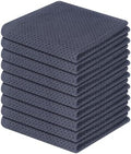 Homaxy 100% Cotton Waffle Weave Kitchen Dish Cloths, 9-Pack, Dark Grey