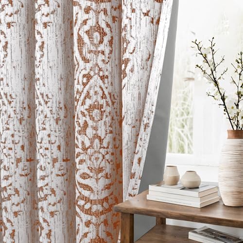 KOUFALL Fall Black Out Curtains 96 Inch Long 2 Panel Set,Unique Boho