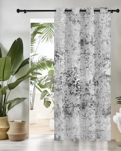 Abstract Gray Curtains 63 inches Long for Living Room Bedroom