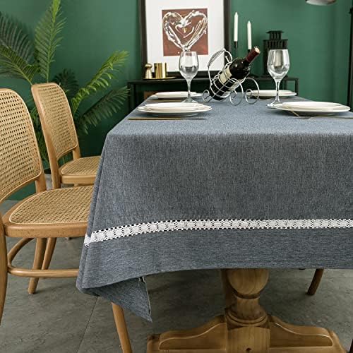 EHouseHome Heavy Duty Fabric Tablecloth with White