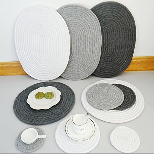 12-inch Round Place Mats, Cotton & Polyester Round Woven Place Mats
