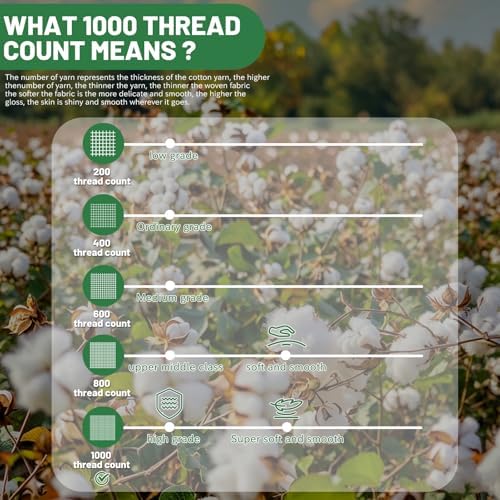 100% Egyptian Cotton Sheets King Size 4PCS 1000 Thread Count Sateen