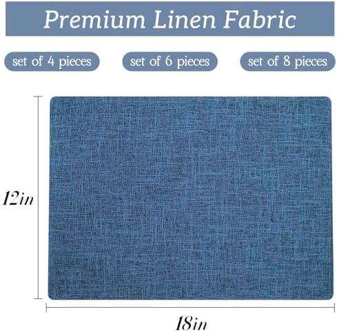 JeogYong Cloth Placemats Set of 8 Washable Linen Placemats Woven Table