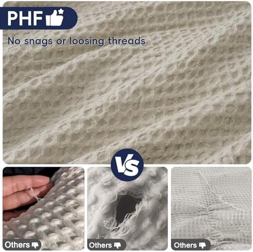 PHF Ultra Soft Waffle Weave Euro Shams 26" x 26", Linen, No Insert