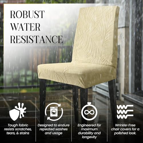 Waterproof Dining Chair Covers Set of 6 - 3 Layers Thick Fabric