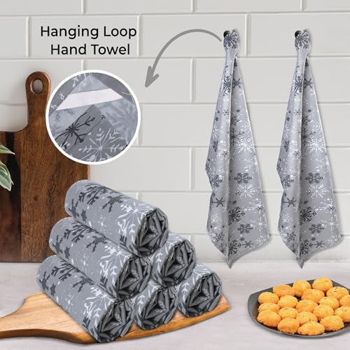 Urban Villa Kitchen Towels Cotton Dish Towels 20”x30” (Set of 6) Grey
