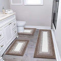 Bsmathom Bathroom Rug Sets 3 Piece, Non Slip Washable Bath Mats