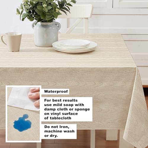 Newbridge Vinyl Flannel Backed Tablecloth, 52 x 70 Inch Rectangle