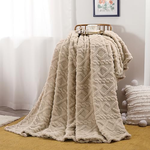 Sherpa Fleece Throw Blanket for Couch,Lightweight Comfy Textured