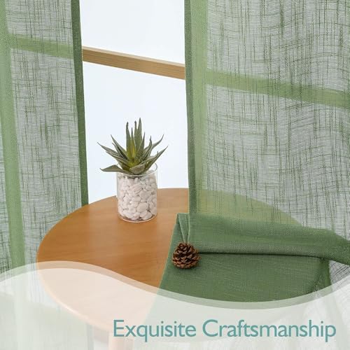 Chyhomenyc Semi Sheer Curtains 84 Inches Long 2 Panels Set, Light
