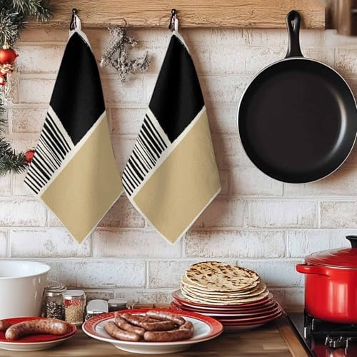 Beige Kitchen Towels Set of 3, Absorbent Dish Towels for Kitchen