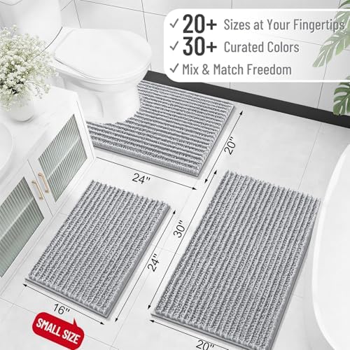 OLANLY Bathroom Runner Rugs 59x20, Thick Soft Absorbent Chenille Bath