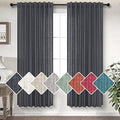 Charcoal Grey Curtains 63 Inch Length for Boys Bedroom 2 Panels Back