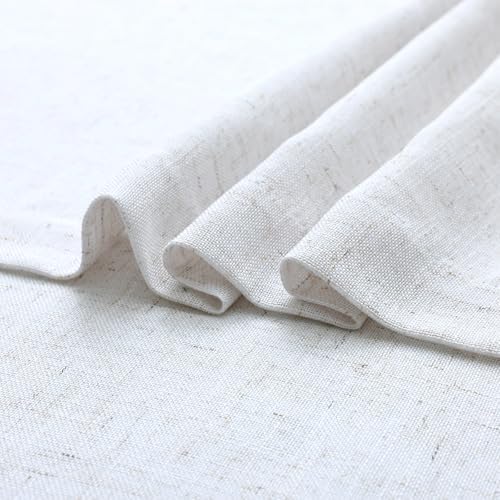 decorUhome Linen Semi Sheer Curtains 108 Inch Long, 2 Panels Light
