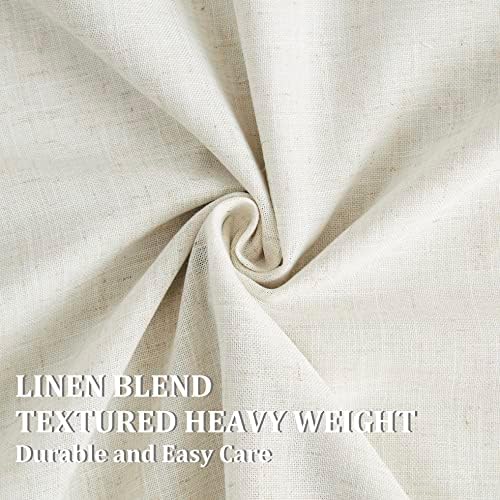 Vision Home Natural Pinch Pleated Full Blackout Curtains Linen Blended