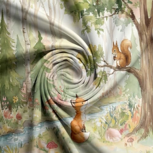 Sage Green Fairy Tale Animal Forest Duvet Cover Set For Women Girls