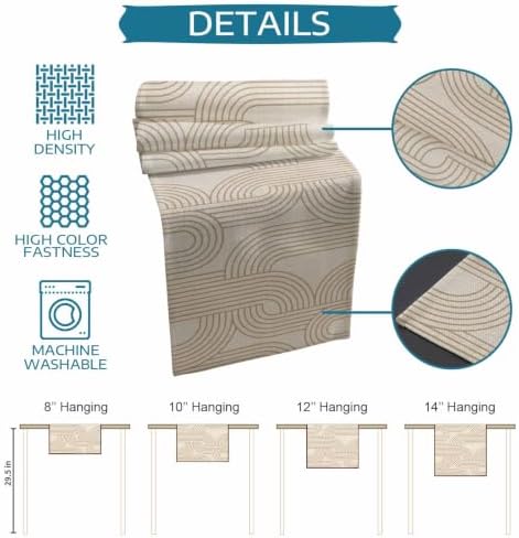 Beige Stripes Table Mats Set of 6 with Table Runner 90 Inches