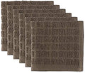 DII Basic Terry Collection Solid Windowpane Dishcloth Set, 12x12