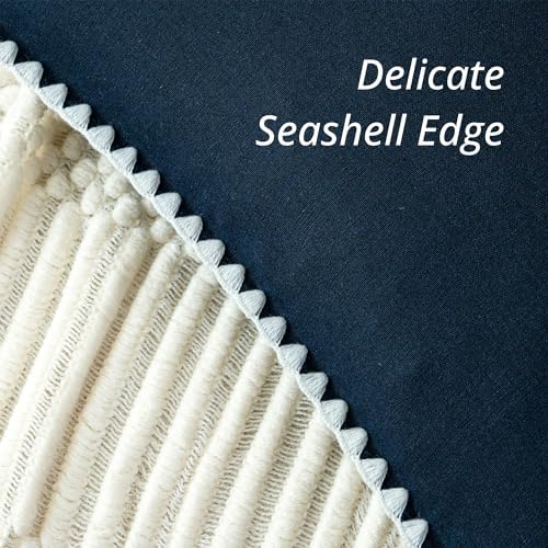 Pack of 2 Decorative Linen Euro Sham Throw Pillow Covers 22x22 Navy