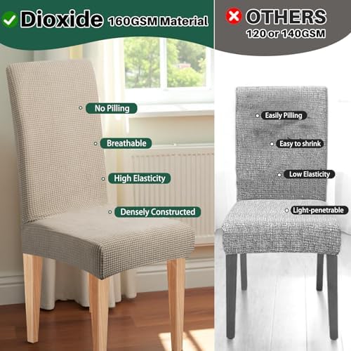Dioxide Stretch Chair Covers for Dining Chairs, Washable Dining Chair