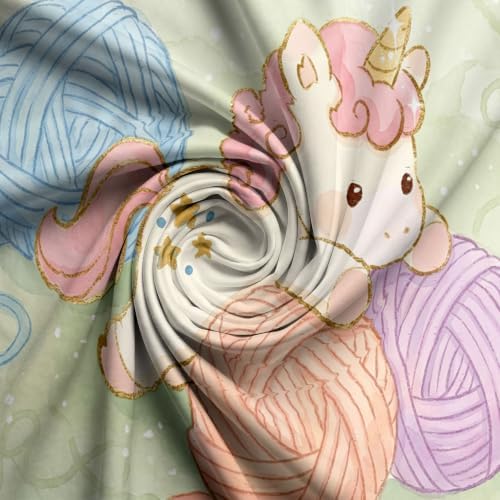 Sage Green Cute Watercolor Unicorn Duvet Cover Set For Women Girls