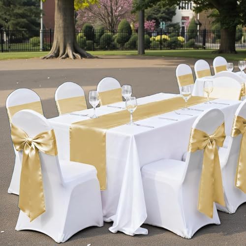 VDS Pack of 15 Satin Table Runners Charmeuse Sateen Silk Centerpiece
