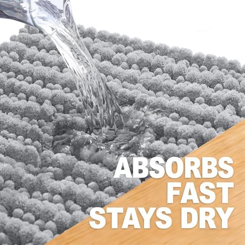 OLANLY Bathroom Runner Rugs 59x20, Thick Soft Absorbent Chenille Bath