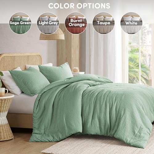 Comfort Spaces Mina Duvet Cover Set, King/Cal King, 3 Piece, Sage