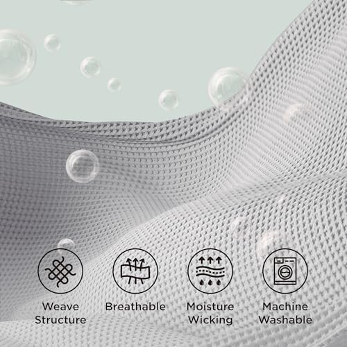 Bedsure Lightweight 100% Cotton Waffle Blanket, Queen, Grey