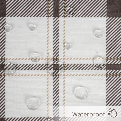 Pyonic Brown Plaid Outdoor Pillow Covers 18X18 Inch Waterproof Fall