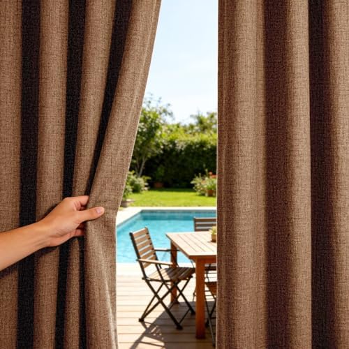 SpaceDresser Outdoor Curtains for Patio Waterproof, 2 Panels