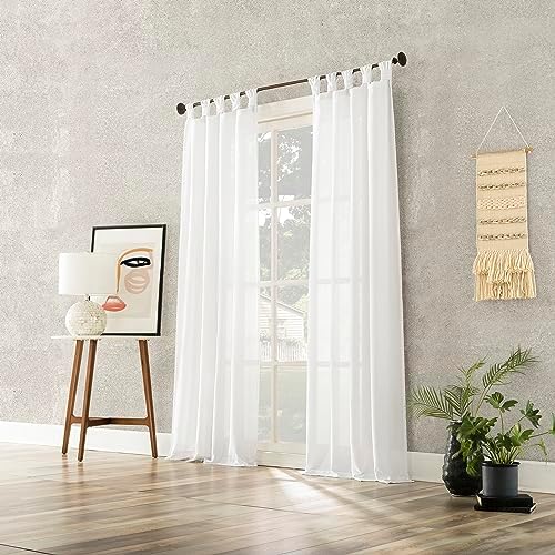No. 918 Reman 2-Pack Twist Tab Linen Texture Semi-Sheer Tab Top