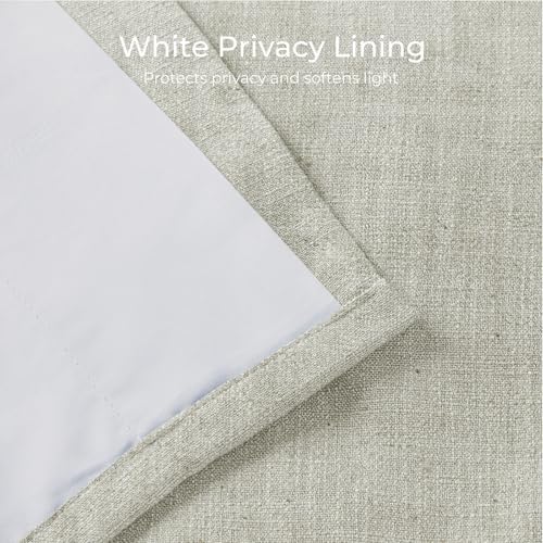 TWOPAGES Linen Tailor Pleat Room Darkening Window Curtain 108 inches
