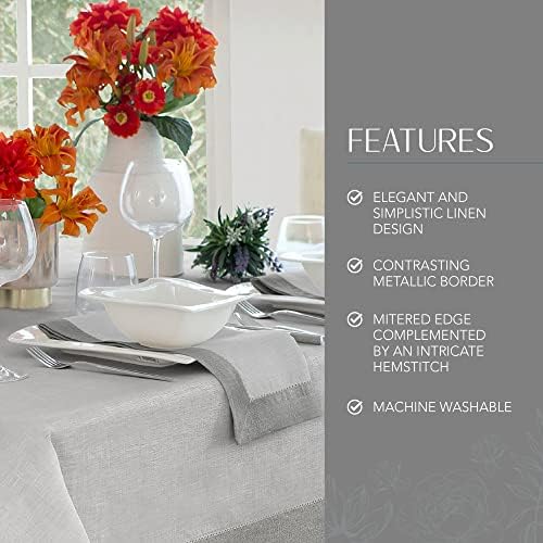Elrene Home Fashions Villeroy and Boch New Wave Metallic Border Linen