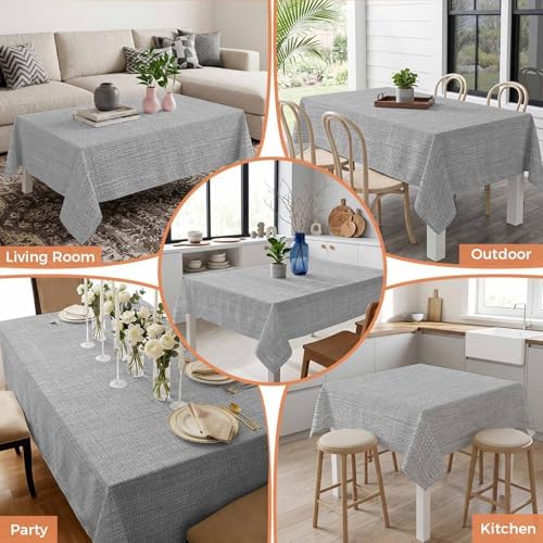 Solid Color Gray Rectangle Tablecloth 60x120 Inches,Vintage Linen