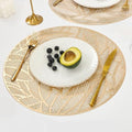 U'Artlines 12 Pack Round Pressed Vinyl Placemats Metallic Place Mat