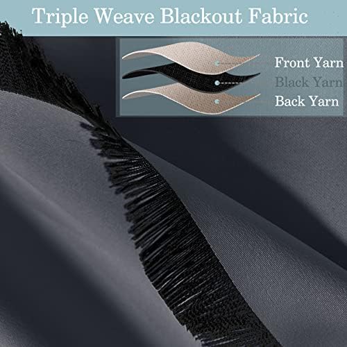 Fcosie Room Darkening Blackout Window Curtain Pinch Pleat Drapes for