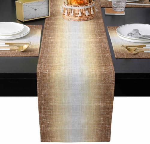 Modern Fabric Texture Table Runner and Placemats Set of 4 Farmhouse