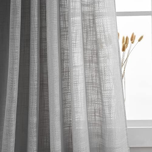 Sheer Curtains Tab Top Light Filtering Elegant Curtains & Drapes for