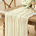 6Pcs Beige Table Runner, 10FT Rustic Cheesecloth Table Runner