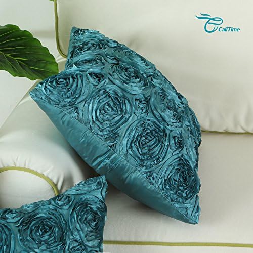 CaliTime Decorative Couch Throw Pillow Covers 18 X 18 Inches Teal