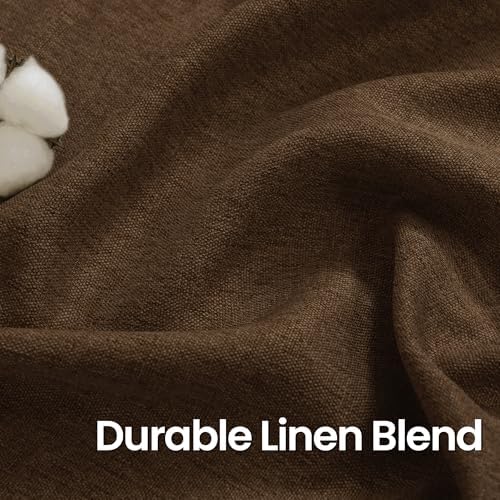 BGment Brown Linen Curtains 95 Inches Long for Living Room