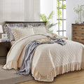 Ruffled Quilt Bedding Set California King Size 100 * 114 in - 3 Pieces