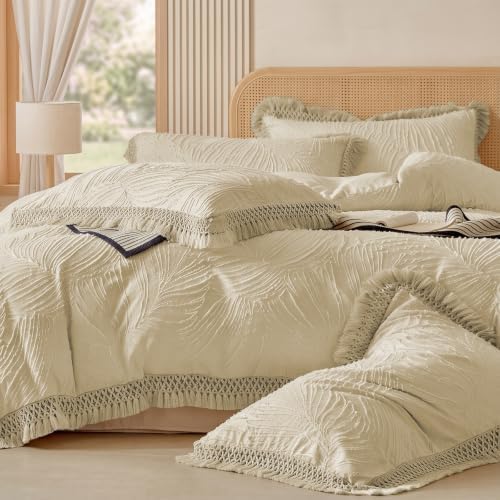 MURT Boho Duvet Cover Set Queen, Soft Vintage Boho Bedding Comforter
