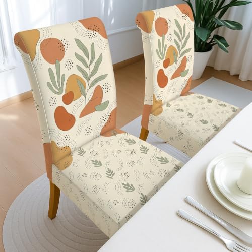 Leaf Chair Covers for Dining Chairs, Modern Minimalistic Shape Dot