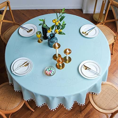 YSUEFIJO Tablecloth Round 71in, Linen Tablecloth Heavy Duty Fabric