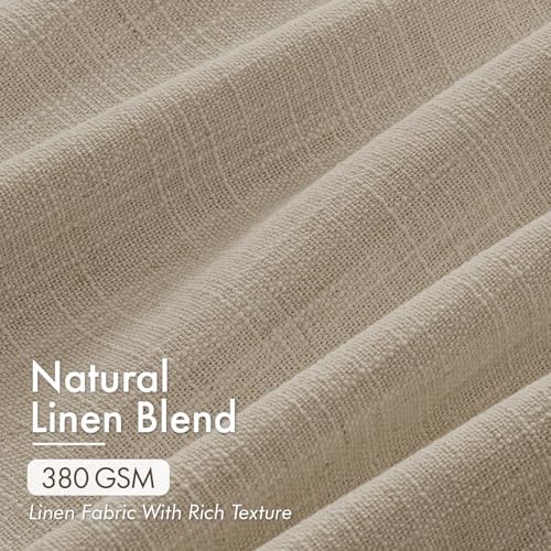 MIULEE 4 Panels Set Pinch Pleated Linen Curtains 84 Inches Long Grey