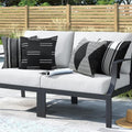 Adabana Set of 4 Outdoor Waterproof Pillow Covers 18x18 Black and