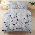 Light Gray Duvet Cover Queen - 100% Microfiber 3 Pcs Minimal Abstract